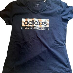 Adidas Navy Blue Womens Graphic Shirt M